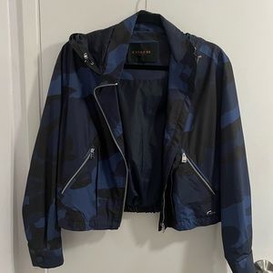 NWOT Coach Nylon Trainer Jacket Camo Windbreaker Hooded Full Zip Sz S $295